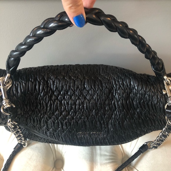 Beautiful Miu Miu by Prada Matelasse Black Supple leather Bag - Picture 5 of 13